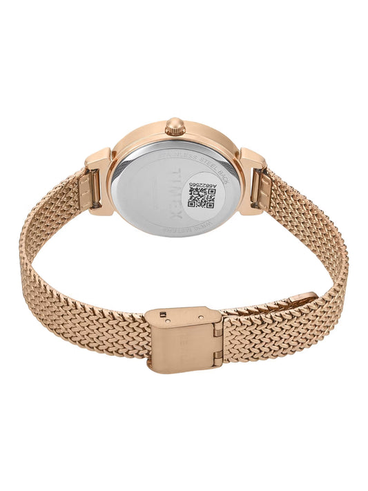 Timex Trendline Women Quartz Rose Gold Dial Analog Stainless Steel Watch TWEL22304