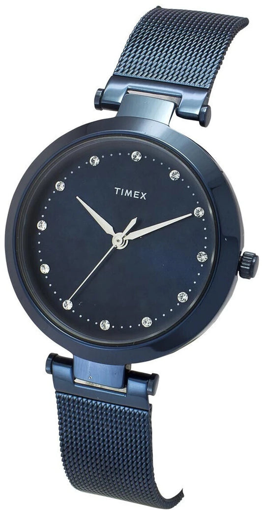 TIMEX Trendline Round 34mm Blue Dial Analog Watch - For Women TWEL11827