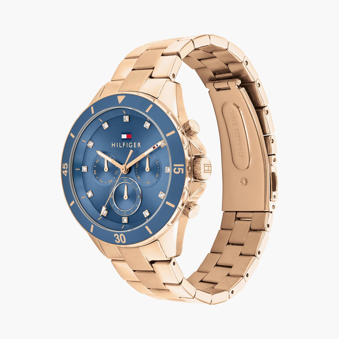 TOMMY HILFIGER Drop2 40 mm Blue Dial Stainless Steel Analogue Wrist Watch for Women - TH1782710