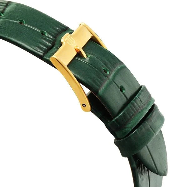 Titan Edge Monture Quartz Analog Green Dial Green Leather Strap Watch For Men 1043yl11