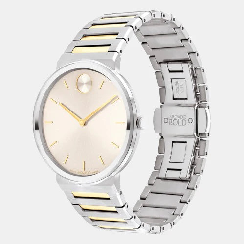 Movado Bold Men's Beige Analog Stainless Steel Watch 3601075