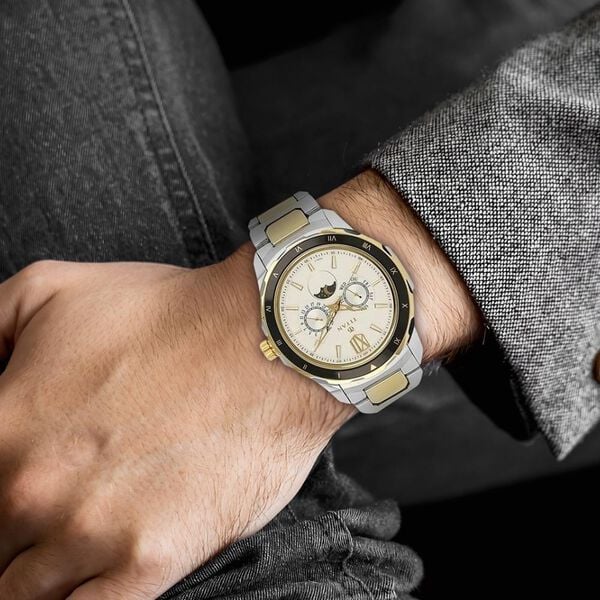 Titan Quartz Multifunction White Dial Stainless Steel Strap Watch for Men