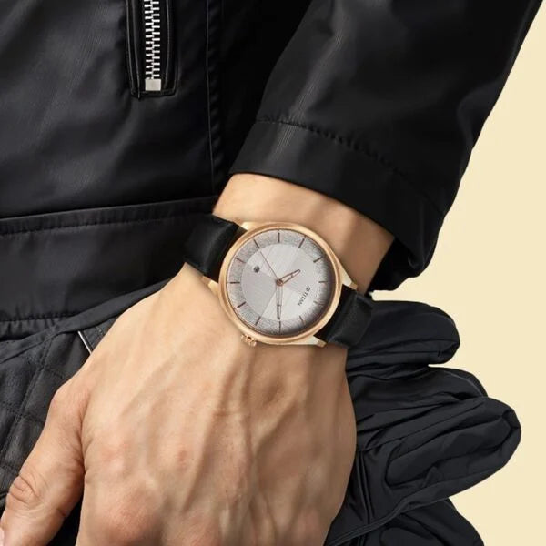 Titan Neo Economy Quartz Analog with Date Silver Dial Black Leather Strap Watch For Men 1802wl02