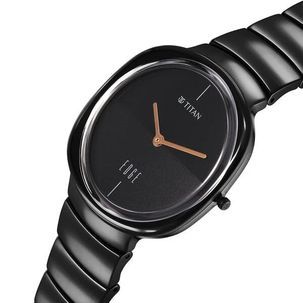 Titan Edge Squircle Quartz in Rich Black with Glossy Ceramic Unisex Watch nt1841nc01