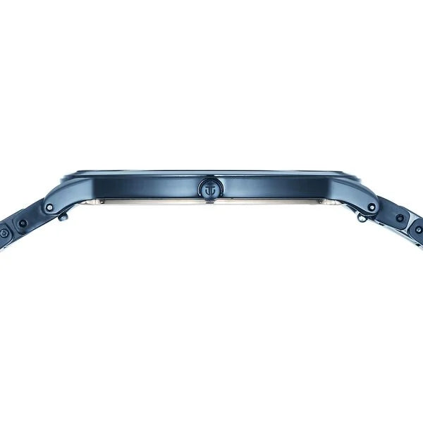 Titan Edge Melange Slim Steel & Ceramic Strap Blue Dial Analog Watch For Men NU1878KD04