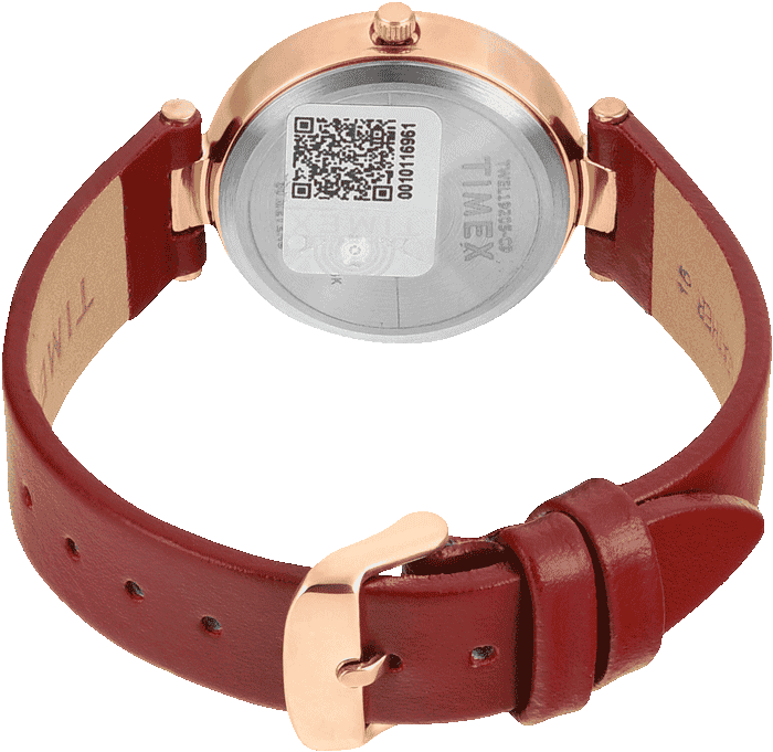 Timex Fashion Women Quartz Red Dial Analog Leather Watch TWEL19205