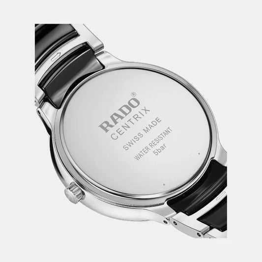 Rado Centrix Unisex Quartz Black Dial Analog Ceramic Watch R30021152