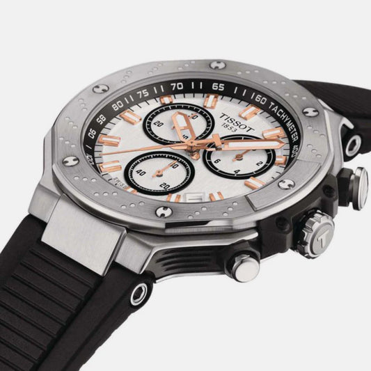 Tissot T-Race Men Quartz White Dial Chronograph Silicone Watch T1414171701100