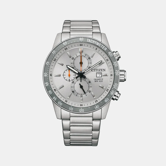 Citizen Men Quartz Grey Dial Chronograph Stainless Steel Watch AN3688-58H