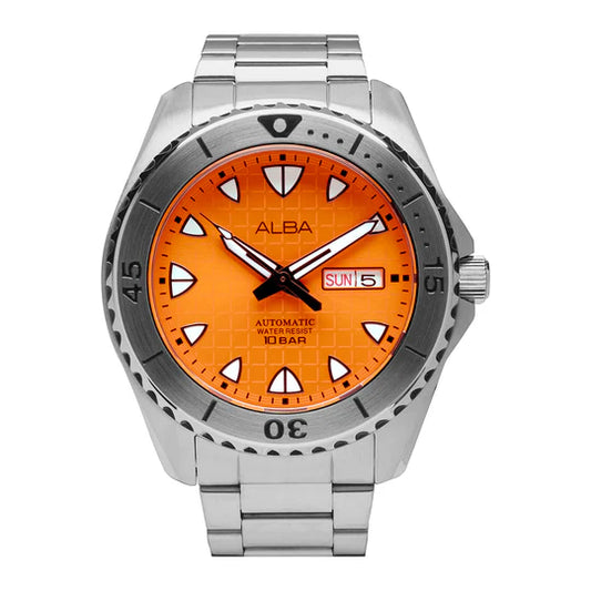 ALBA AL4581X1 Orange Patterned Dial Automatic Watch