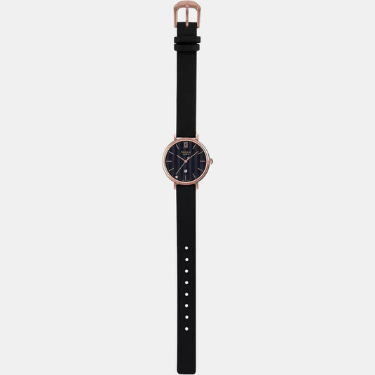 Sheen Women Quartz Black Dial Analog Leather Watch SX274