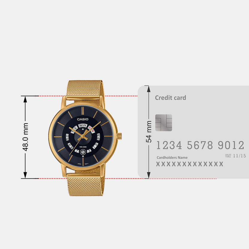 Enticer Men Quartz Black Dial Analog Mesh Watch A2137