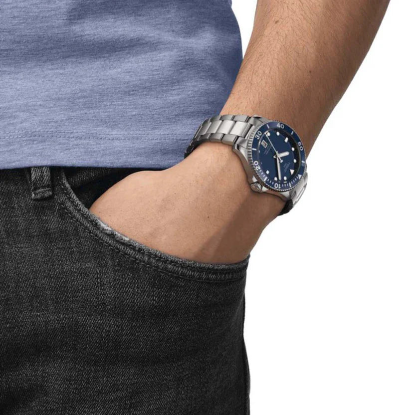 Tissot Seastar 1000 Men Quartz Blue Dial Analog Stainless steel Watch T1204101104100