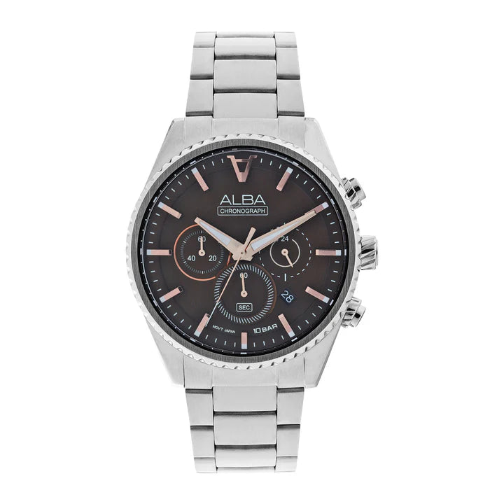 Alba AT3H83X1 Coffee Brown Chronograph
