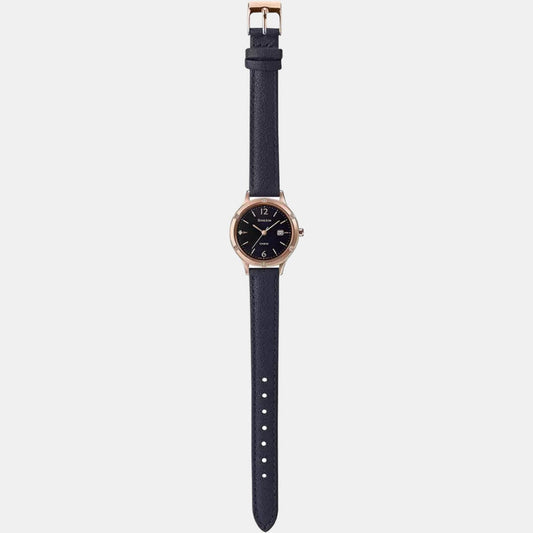 Sheen Women Quartz Black Dial Analog Leather Watch SH207