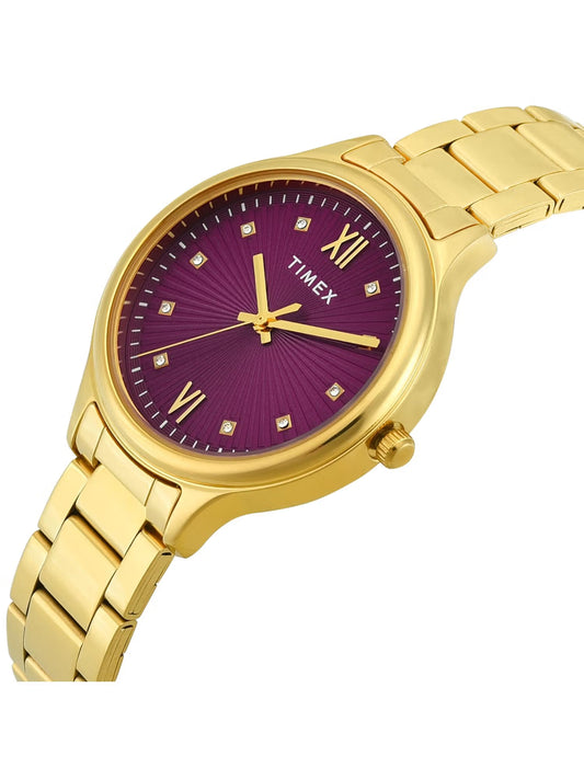 TIMEX Trendline Women Quartz Purple Dial Analog Stainless Steel Watch TWTL12113