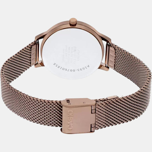 Enticer Women Quartz Rose Gold Dial Analog Mesh Watch A1693