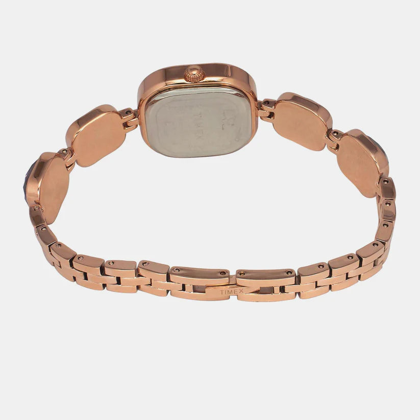 Timex Fria Women Quartz Mother Of Pearl Dial Analog Brass Watch TWEL17100