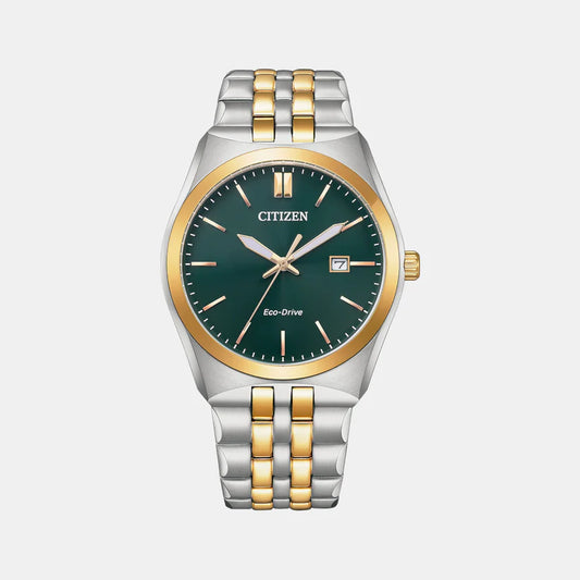 Citizen Corso Eco-Drive Men Green Dial Analog Stainless Steel Watch BM7339-89X