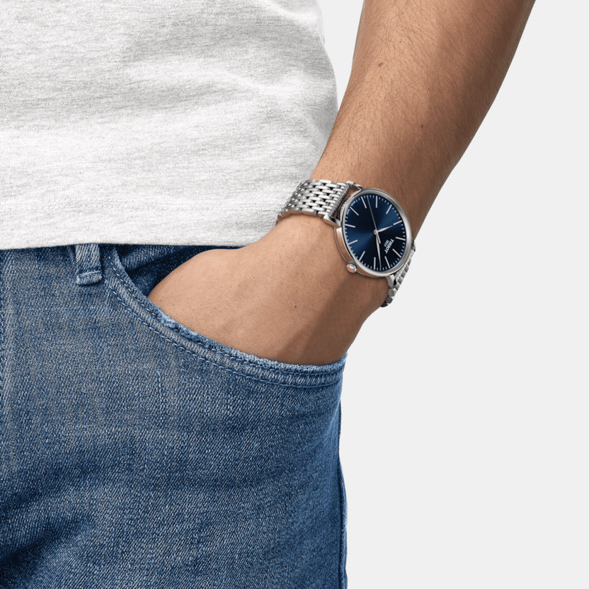Tissot Everytime Men Quartz Blue Dial Analog Stainless steel Watch T1434101104100
