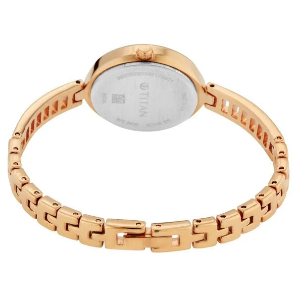 Titan Quartz Analog Silver Dial Metal Strap Watch for Women nt2637wm01