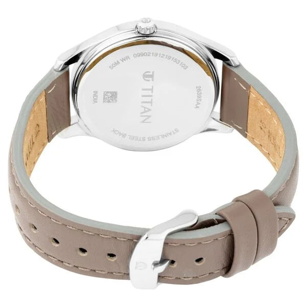 Titan Workwear Blue Dial Women Watch With Leather Strap np2639sl05