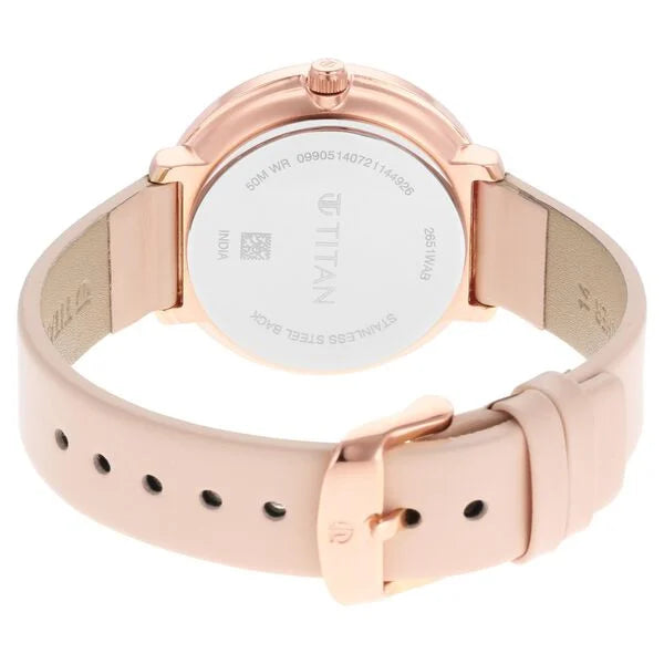 Titan Women's Svelte Rose gold Multi-Function Watch with Leather Strap nt2651wl03