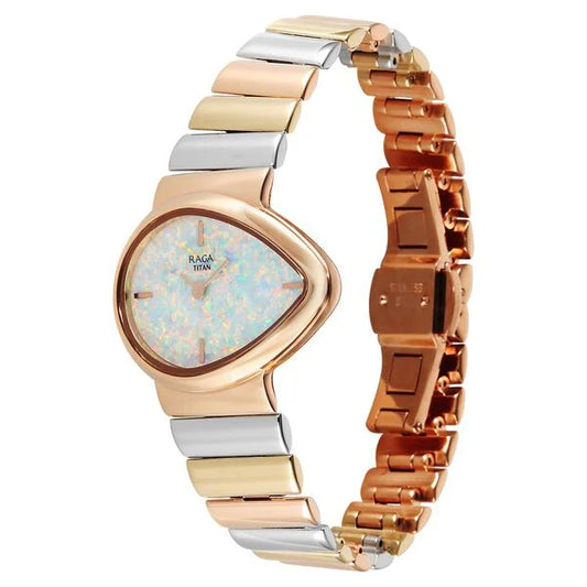 Titan Raga Opalesque Quartz Analog Multicoloured Dial Multicoloured Metal Strap Watch For Women