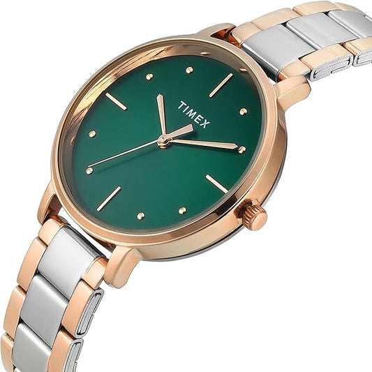 Timex Trendline Round 21mm Green Dial Analog Women Watch - TWEL15827