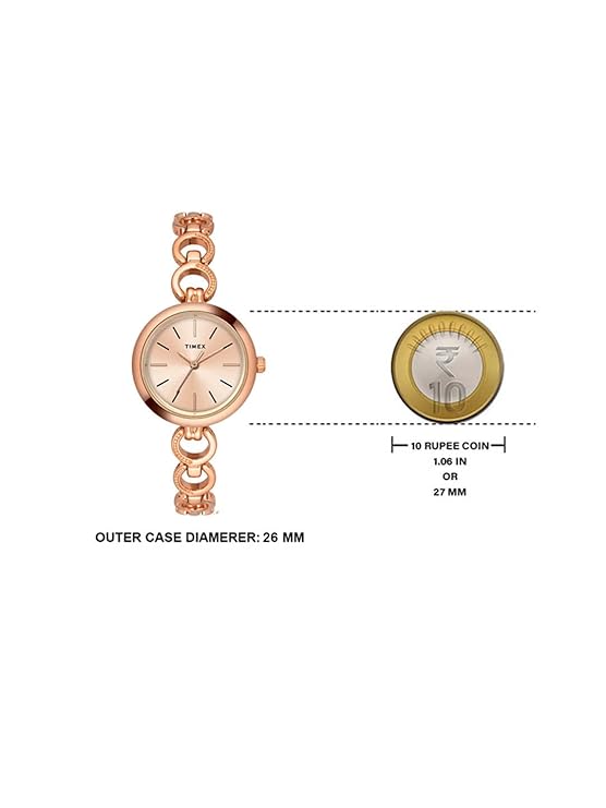 Classics Women Quartz Rose Gold Dial Analog Stainless Steel Watch TWEL11434