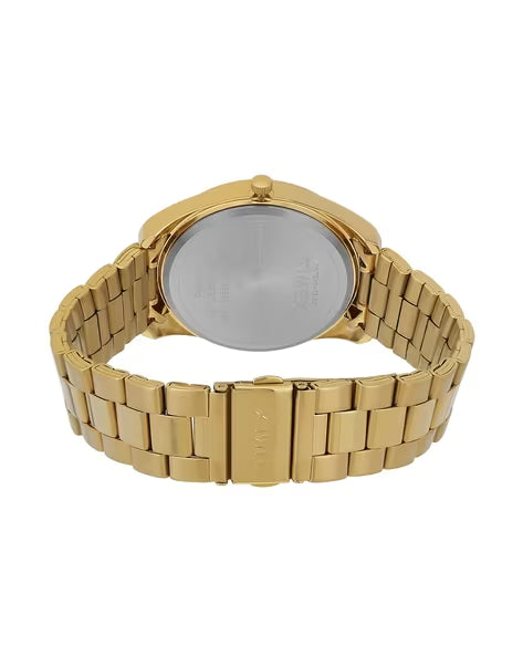 TIMEX Classics Analog Watch for Man with Champagne Round Dial & Gold Stainless Steel Bracelet Band Water Resistant Men's Wrist Watches - TWTG10403
