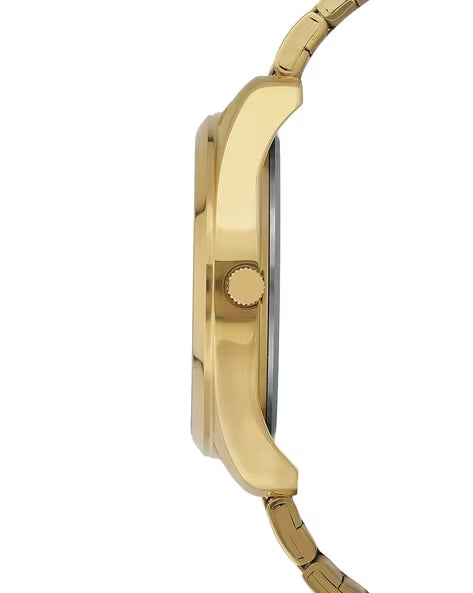 TIMEX Classics Analog Watch for Man with Champagne Round Dial & Gold Stainless Steel Bracelet Band Water Resistant Men's Wrist Watches - TWTG10403