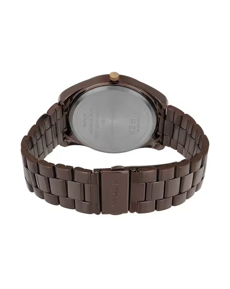 Timex Men Brown Round Analog Brass Dial Watch- TWTG10406