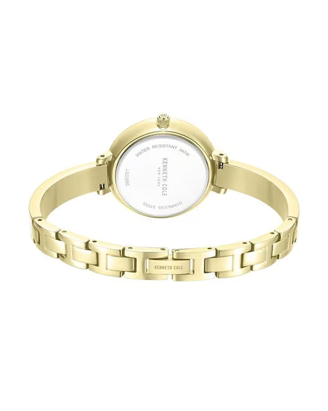 Kenneth Cole Quartz Analog White Dial Golden Colour Stainless Steel Strap Watch For Women kcbwlg0068001ld