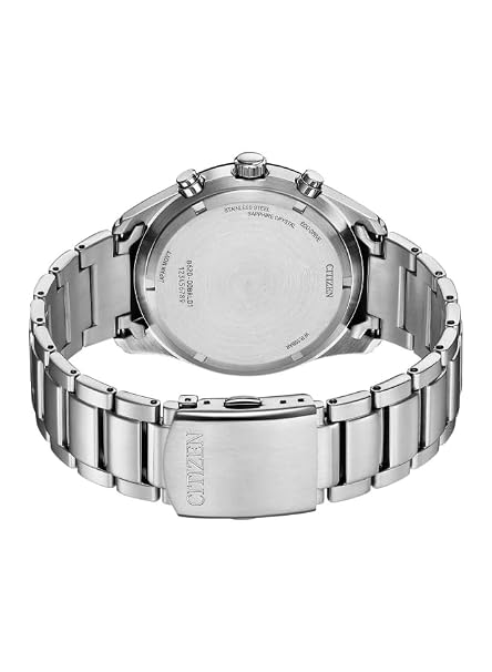Citizen Eco-Drive Analog Black Dial Men’s Stainless Steel Chronograph Watch CA4674-58E