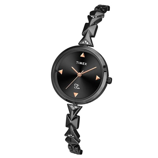 TIMEX Fria Women Quartz Black Dial Analog Brass Watch TWEL18303