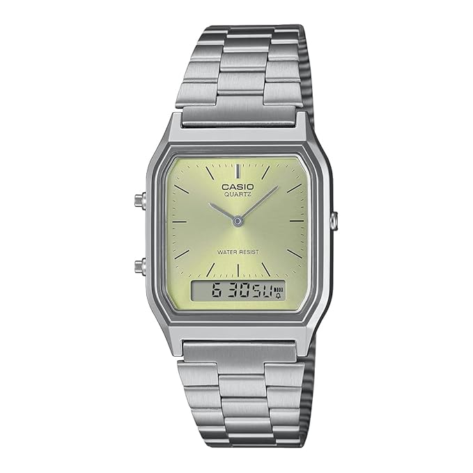 Casio Vintage AQ-230A-9AMQYDF Analog-Digital Green Dial Unisex (AD280)