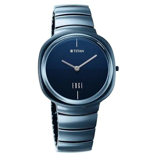 Titan Edge Squircle Quartz Analog Gradient Blue Dial Atlantic Blue Ceramic Strap Unisex Watch - NT1841QC04