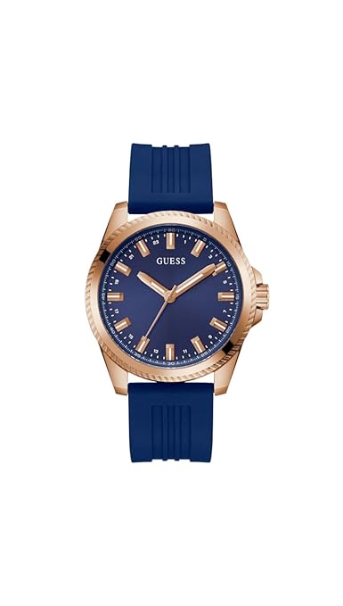 GUESS Men Blue Round Stainless Steel Dial Analog Watch- GW0639G3