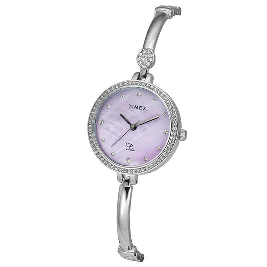 TIMEX Fria Women Quartz Mother Of Pearl Dial Analog Brass Watch TWEL18400