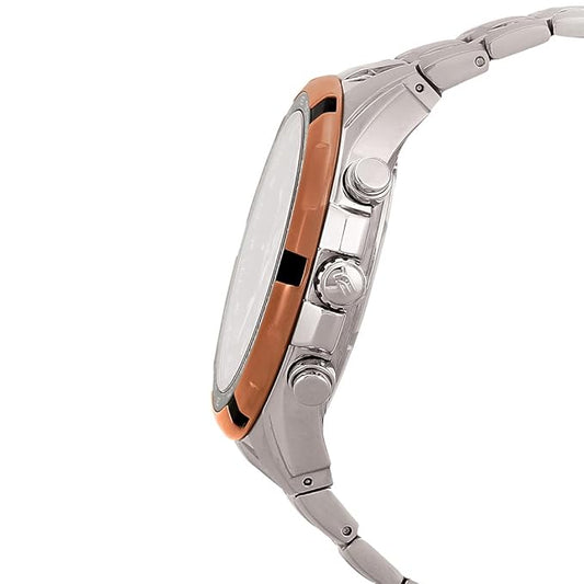 Casio Edifice EF-539D-1A5VDF Analog Black Dial Men Watch Silver Metal Strap (ED368)