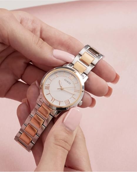 GUESS Analog Gold Dial Women's Watch-GW0404L3 Stainless Steel, Multicolor Strap
