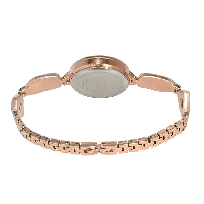 TIMEX Brass Analog Pink Dial Women Watch - Twel15902, Rose Gold Band