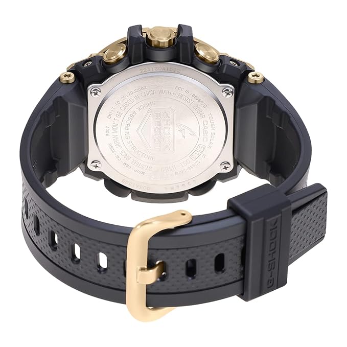 Casio G-Shock GST-B100GB-1A9DR Gold IP Black Analog Dial Black Resin Strap Men's Watch Tough Solar Bluetooth G1273