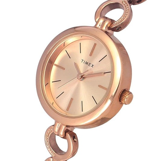 Classics Women Quartz Rose Gold Dial Analog Stainless Steel Watch TWEL11434