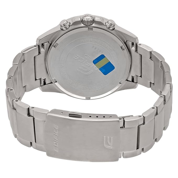 Casio Edifice EFR-526D-1AVUDF Black Analog Dial Silver Stainless Steel Band Men's Watch Solid Band Stop-Watch EX093
