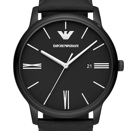 Emporio Armani Leather Analog Black Dial Men Watch AR11573