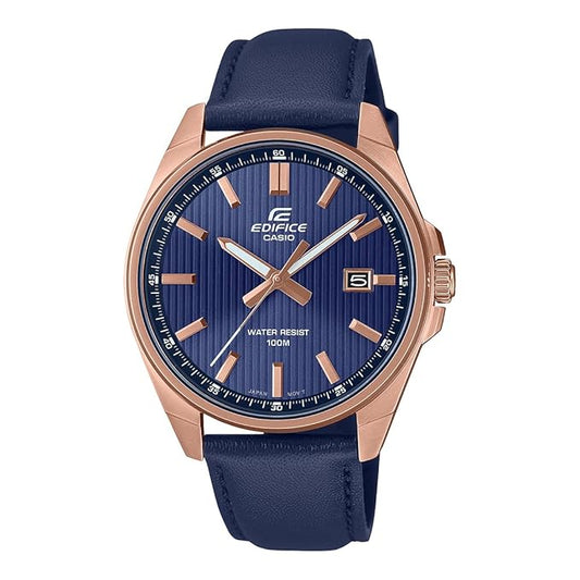 Casio Edifice EFV-150CL-2AVUDF Analog Navy Dial Men Watch Navy Leather Strap (ED617)