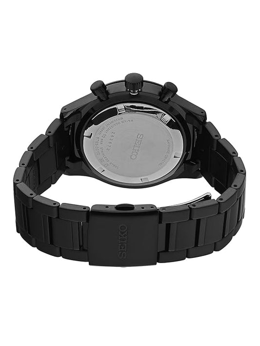 Seiko Stainless Steel Analog Black Dial Men's Watch-Ssb415P1