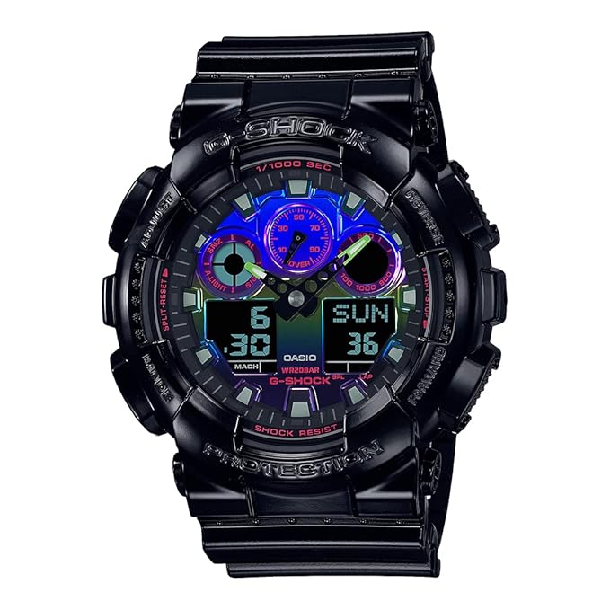 Casio Men Resin G-Shock AnalogDigital Black Dial Ga-100Rgb-1Adr (G1365), Band Color-Black
